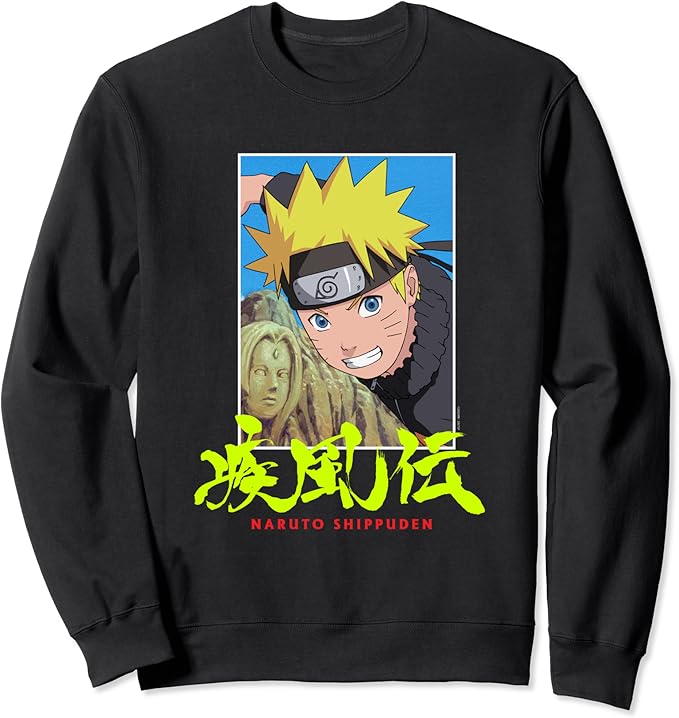 Naruto Shippuden Foto Neon Kanji Sweatshirt Amazon.de
